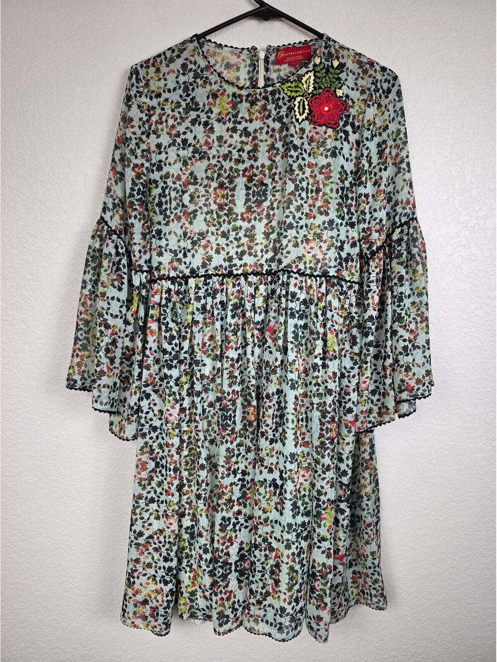 Anthropologie Bhanuni by Jyoti Floral Bell Sleeve Dress